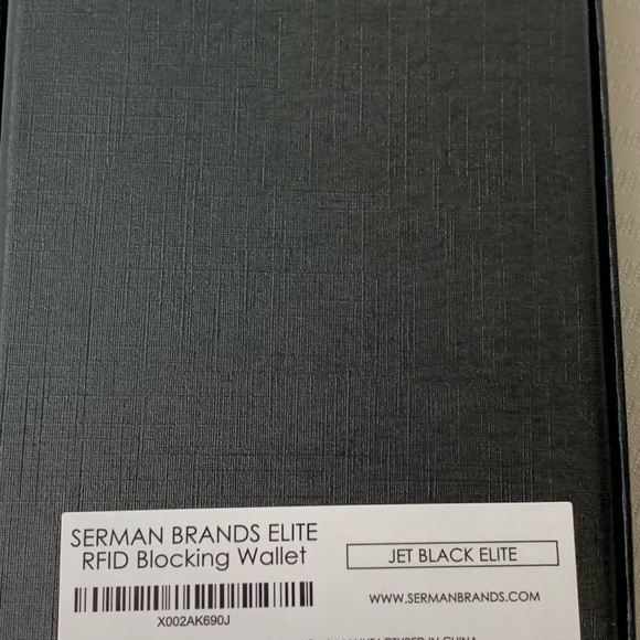 Serman Brands 1.0 RFID Blocking Wallet - NEW in Box. JET BLACK ELITE - Picture 6 of 6